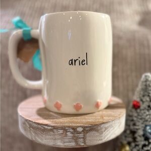 Rae Dunn Ariel Cream Mug with Pink Details